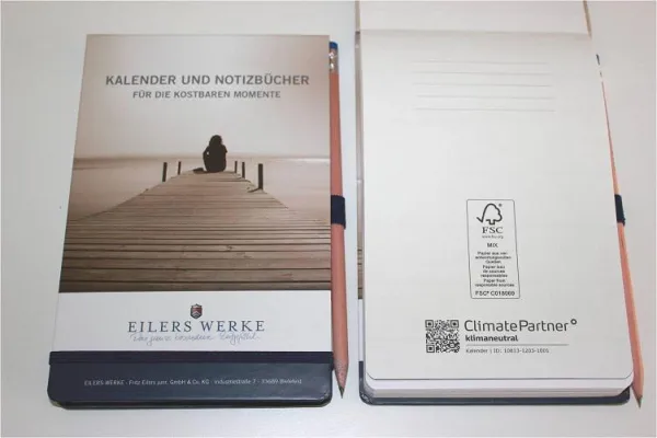 Bild: Die EILERS-WERKE bieten mit ClimatePartner klimaneutrale Werbekalender und Notizbücher an