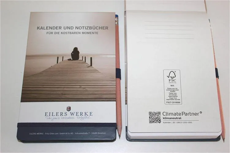 Bild: Die EILERS-WERKE bieten mit ClimatePartner klimaneutrale Werbekalender und Notizbücher an