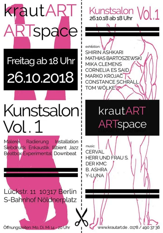 Plakat zur Eröffnung des krautART ARTspace