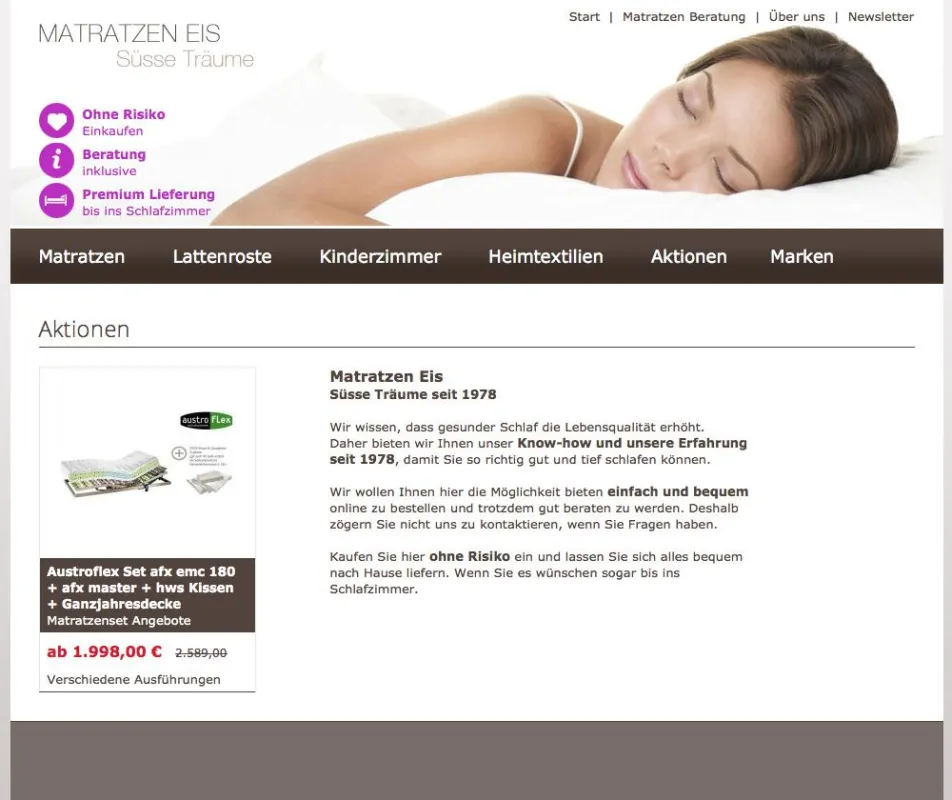 Matratzen Eis Onlineshop