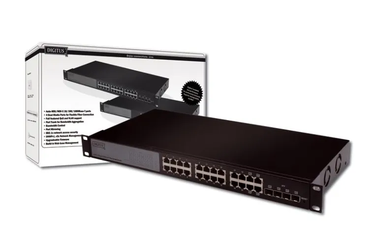 Bild: Managebare DIGITUS® Switche bringen hohe Bandbreite, Portdichte und SFP-Ports
