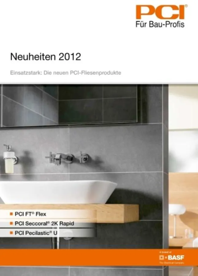 In der Broschüre ?Neuheiten 2012? präsentieren sich drei innovative Fliesenprodukte der PCI Augsburg