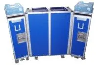 Ausgemusterte Flugzeugtrolleys als Messestandequipment Bild: Ausgemusterte Flugzeugtrolleys als Messestandequipment