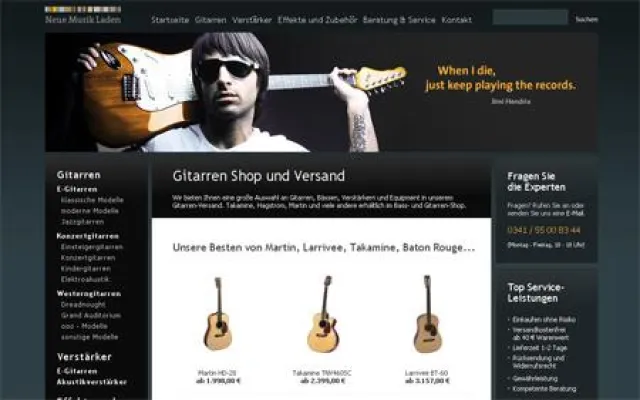 Bild: Neue Musik Laden - Gitarren-Versand setzt auf Nutzerfreundlichkeit