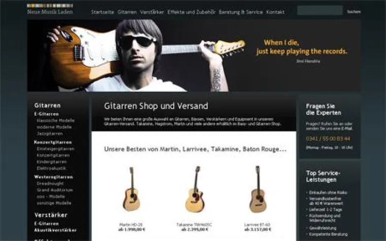 Bild: Neue Musik Laden - Gitarren-Versand setzt auf Nutzerfreundlichkeit