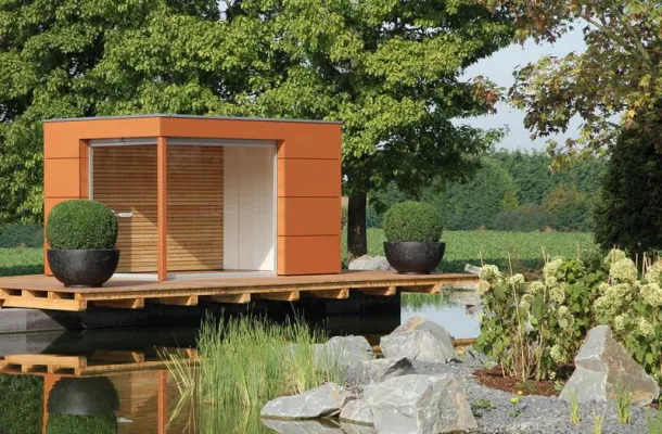 Bild: Modernes Gartenhaus Box - Design und Farbenpracht