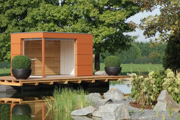 Bild: Modernes Gartenhaus Box - Design und Farbenpracht