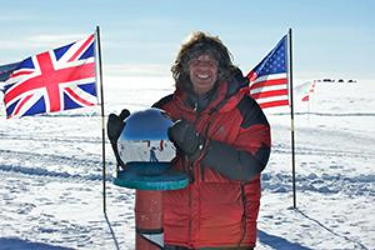 Michael Martin am Südpol. Foto: Michael Martin