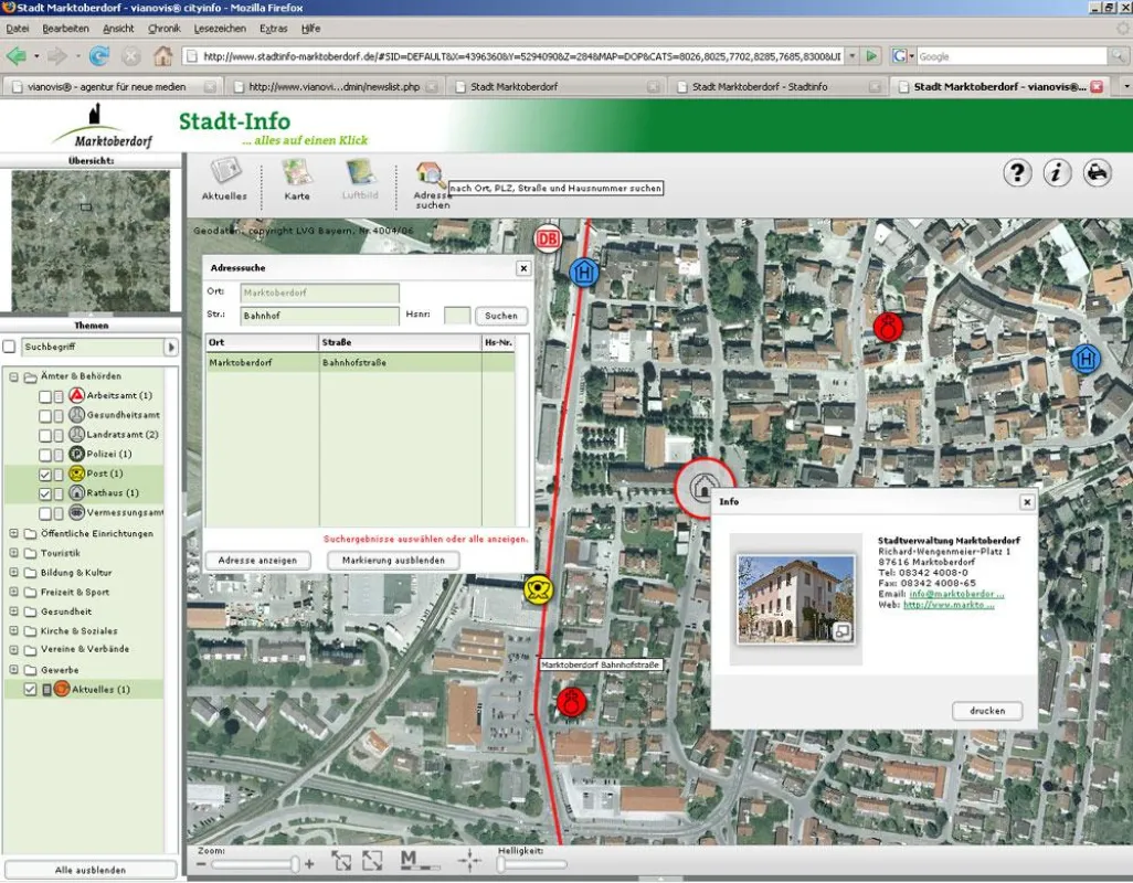 Stadtplan Marktoberdorf mit neuen Funktionen - Upgrade jetzt online!