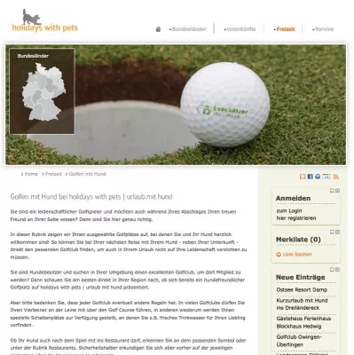 Bild: holidays with pets | ...und mit hund bietet neuen Vertriebsweg für hundefreundliche Golfclubs