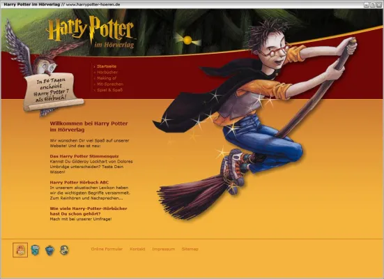Bild: Harry Potter schöner hören - Münchner Designer gestalten Webseite für Hörverlag