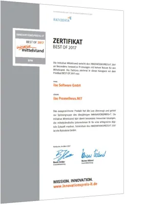 Bild: Auszeichnung für ibo Prometheus.NET