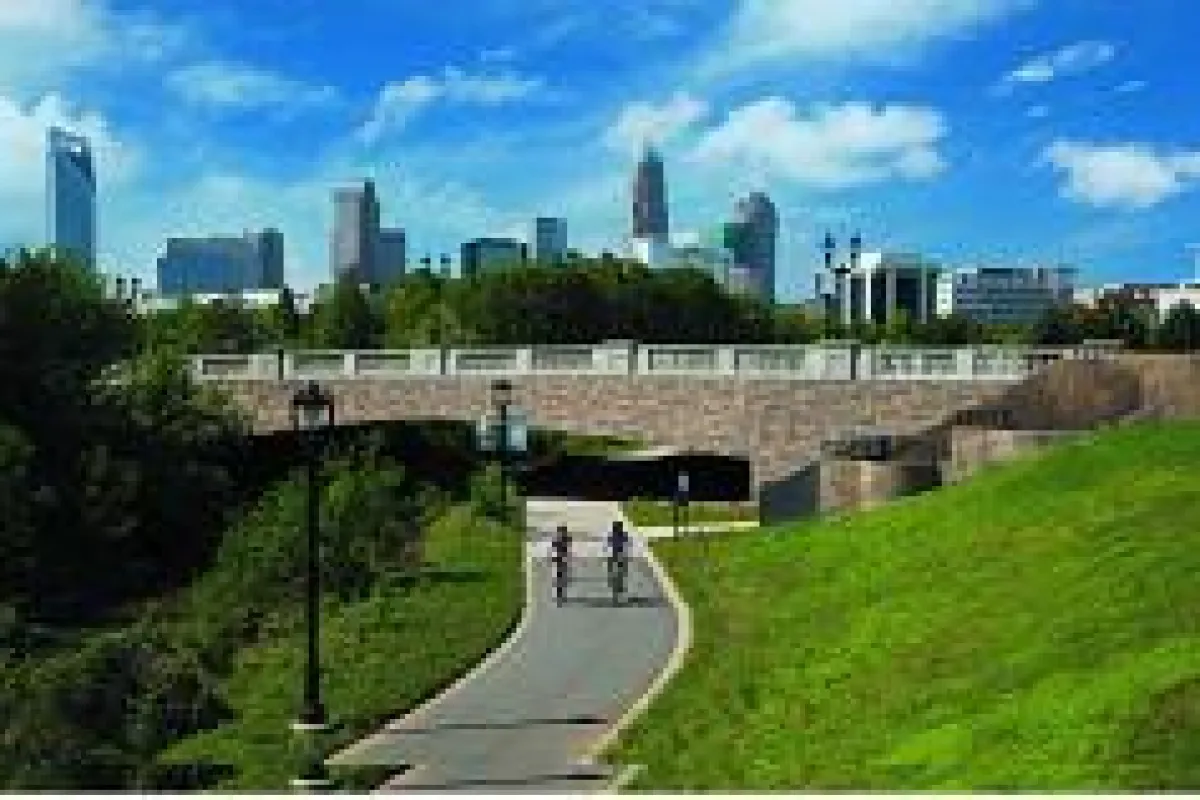 Charlotte Skyline from Little Sugar Creek Greenway © VisitNC
