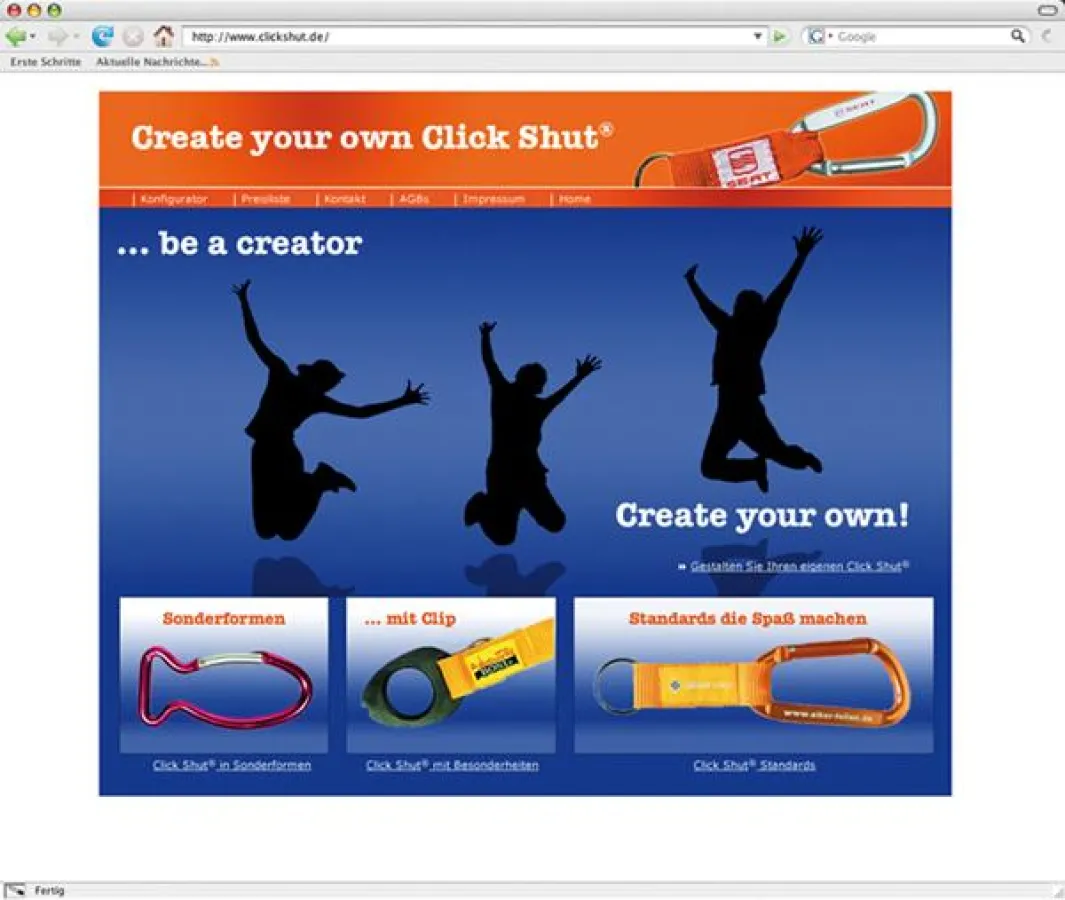 In acht Schritten zum individuellen Firmen-Click Shut®
