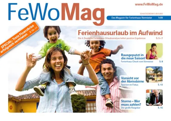 Bild: Titelthema FeWoMag - Ferienhausurlaub im Aufwind