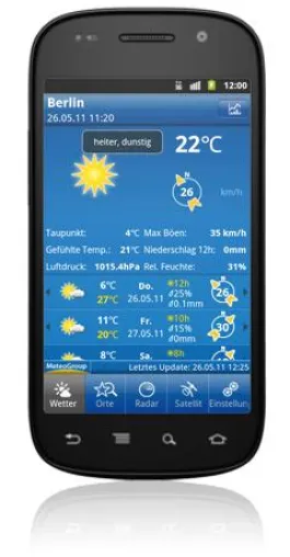 Bild: Schöner, schneller, weiter: Die neue Version von WeatherPro for Android 1.5