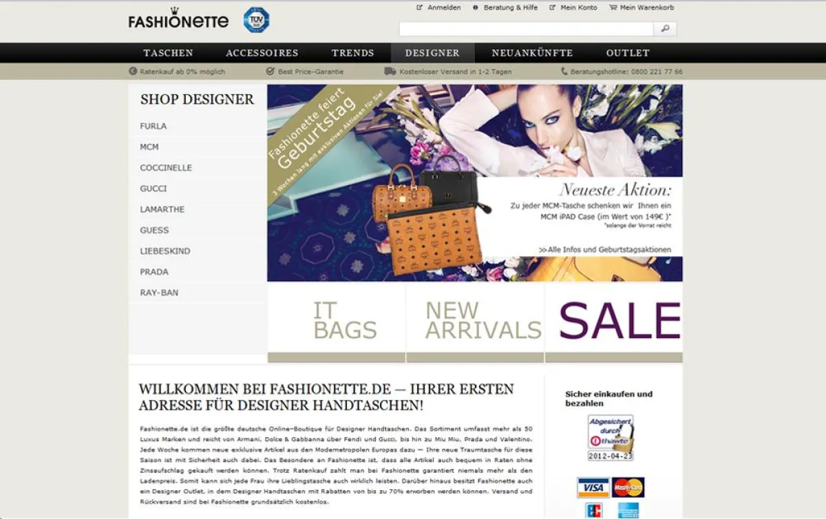 Fashionette.de feiert 3. Geburtstag