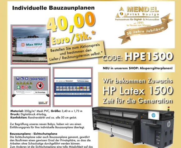 HP Latex 1500 Drucker für Top-Qualität Bild: HP Latex 1500 Drucker für Top-Qualität