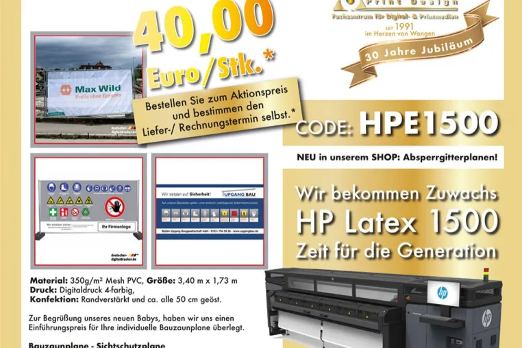 Bild: HP Latex 1500 Drucker für Top-Qualität