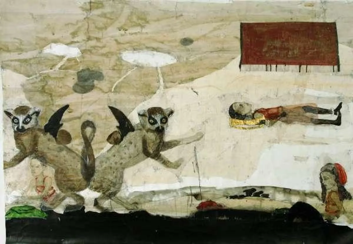 Kinderspiele, 2008, Zeichnungscollage, 118x160cm