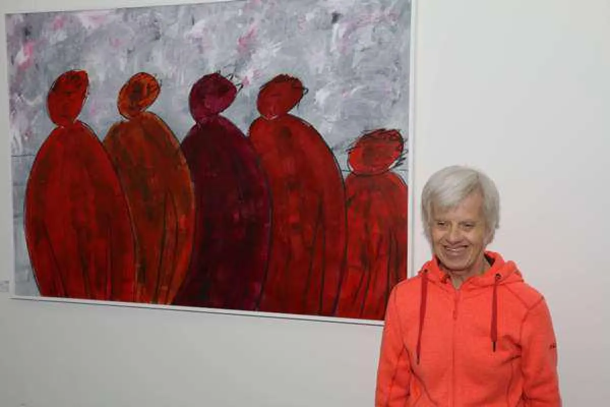 Das Bild im Sitzungsaal ?Erika und Martin haben Besuch? mit Anita Bruder.