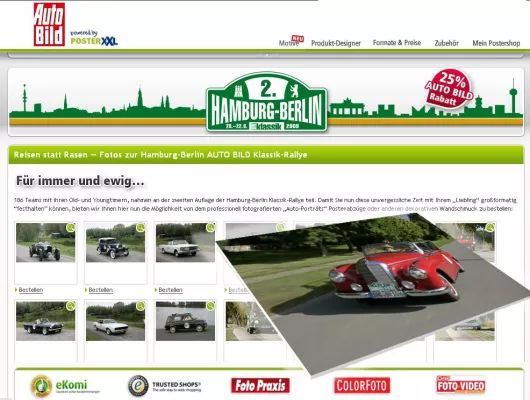 Bild: posterXXL und AUTO BILD rücken Automobile-Klassiker ins rechte Licht