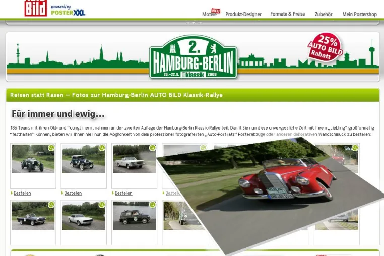 Bild: posterXXL und AUTO BILD rücken Automobile-Klassiker ins rechte Licht