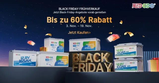 Bild: Redodo Black Friday 2025: Frühstart mit exklusiven LiFePO4 Batterie Angeboten