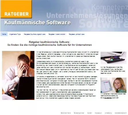 Brandneu: der Online-Ratgeber für kaufmännische Software Bild: Brandneu: der Online-Ratgeber für kaufmännische Software