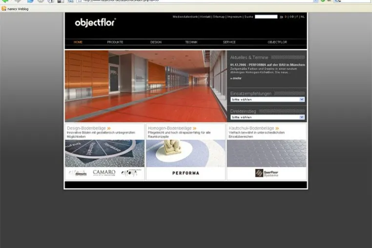 Bild: objectflor gewinnt im Netz an Boden