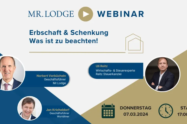 Bild: Mr. Lodge: Webinar mit Experten: „Erbschaft und Schenkung von Immobilien - was ist zu beachten?“ am 7.3.24