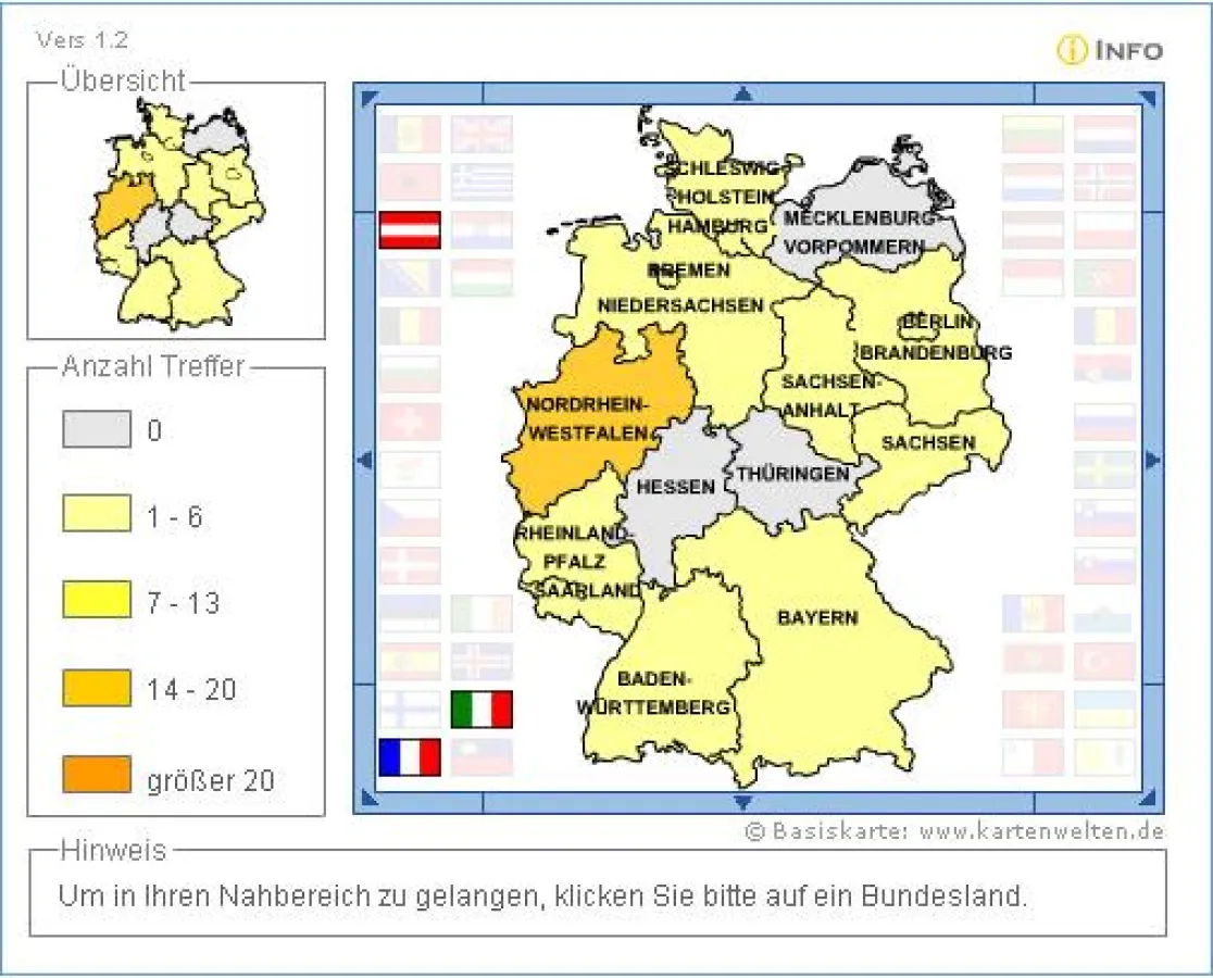 Geografische Karte im Überblick