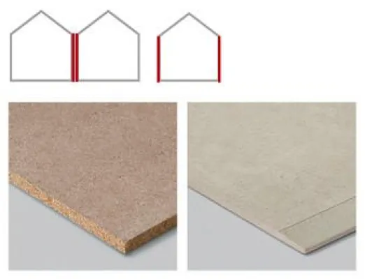 Bild: GEPRÜFTE SICHERHEIT IM HOLZBAU MIT ETERNIT: GEBÄUDEABSCHLUSSWAND MIT ZEMENTGEBUNDENEN BAUPLATTEN