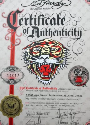 Bild: ED HARDY verleiht Brandlots.de Originalitäts-Zertifikat