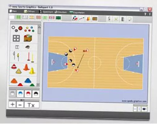 Bild: Unterrichtsvorbereitung mit Zeichensoftware speziell für Sportlehrer