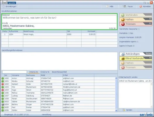 Bild: Vermittlungsplatz IXI-Operator - Neue Software von serVonic für Telefonzentralen