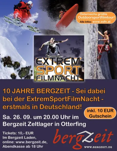 Bild: Bergzeit holt erstmals die ExtremSportFilmNacht nach Deutschland