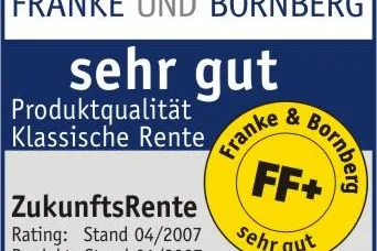Bild: Franke & Bornberg stuft IDEAL ZukunftsRente auf FF+ (sehr gut) hoch