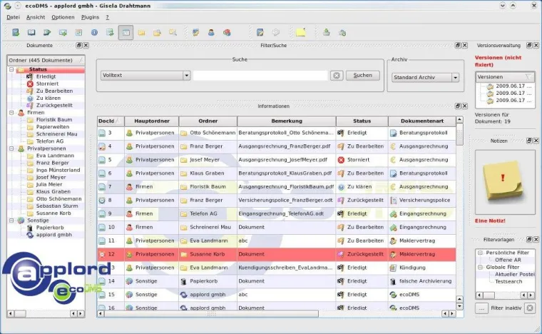Bild: Suchen war gestern - Die applord gmbh präsentiert ein intuitives Dokumenten Management System