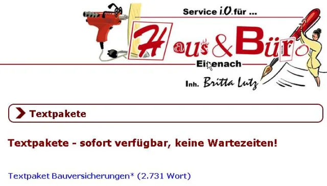 Bild: Neues Angebot - Fertige Textpakete aus dem Büroservice Eisenach