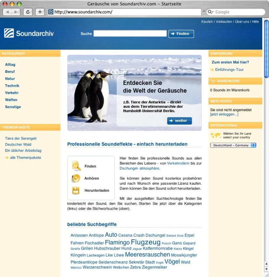 Tausende Soundeffekte einfach finden, anhören und herunterladen