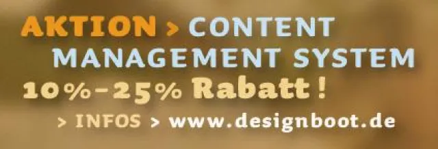 Bild: Rabatt-Aktion für Content Management System Internetauftritte von Profi-Designern