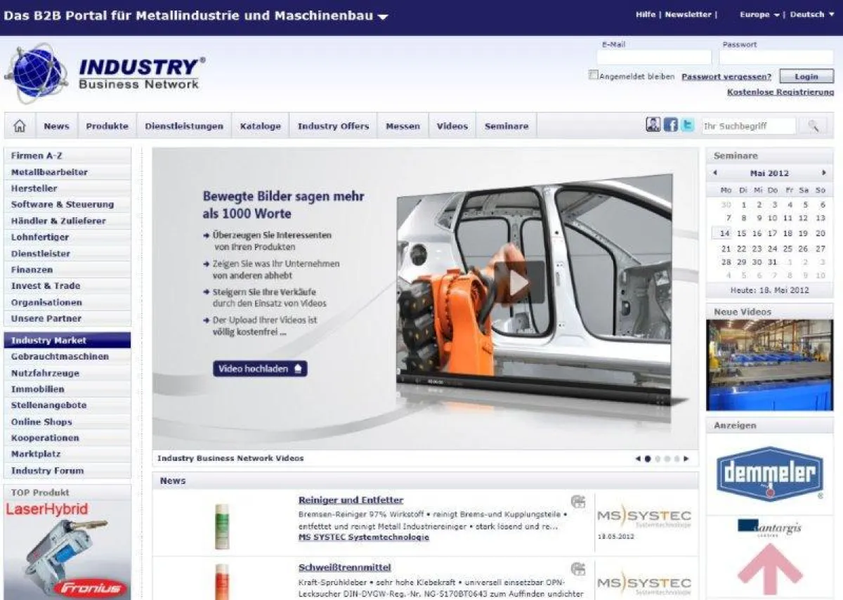 Neue und innovative Funktionen auf dem INDUSTRY Business Network