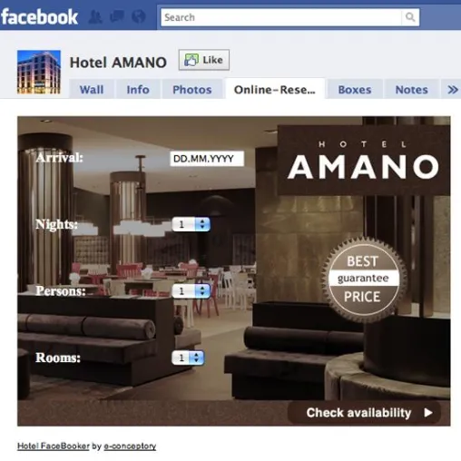 Bild: Hotel FaceBooker ist da - ein neues Hotel Buchungs-Interface für Facebook Seiten