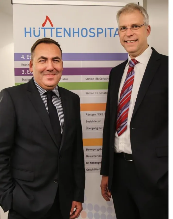 Freuen sich auf die Zusammenarbeit: Geschäftsführer René Thiemann (links) Dr. Martin Jäger