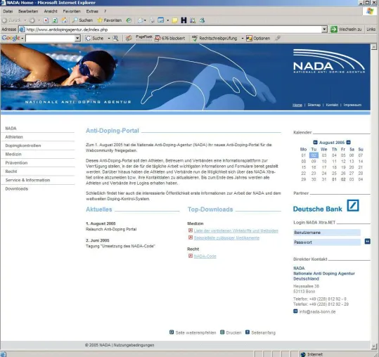 Bild: Antidoping-Portal der NADA Deutschland ist online