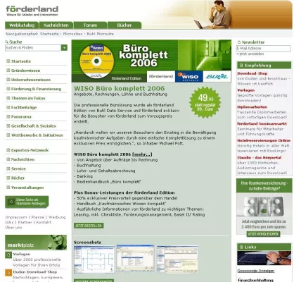 Bild: "WISO Büro komplett 2006 - förderland Edition" – die professionelle Bürolösung