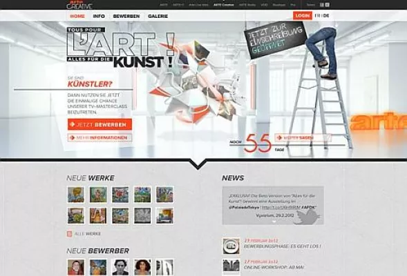 Bild: TV-Kulturkanal ARTE online erfolgreich auf Künstlersuche