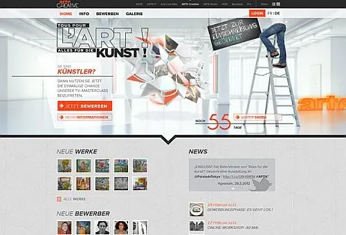 Bild: TV-Kulturkanal ARTE online erfolgreich auf Künstlersuche