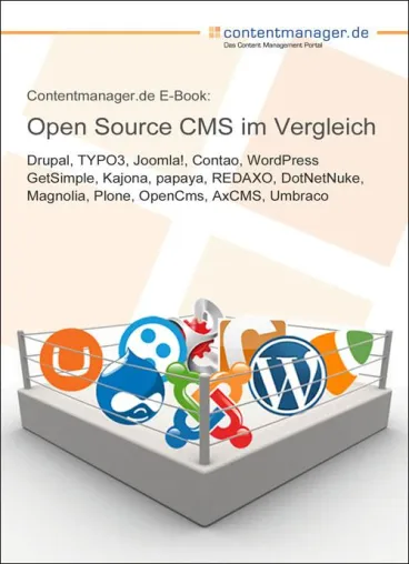Open Source CMS im Vergleich - kostenloses E-Book von Contentmanager.de Bild: Open Source CMS im Vergleich - kostenloses E-Book von Contentmanager.de